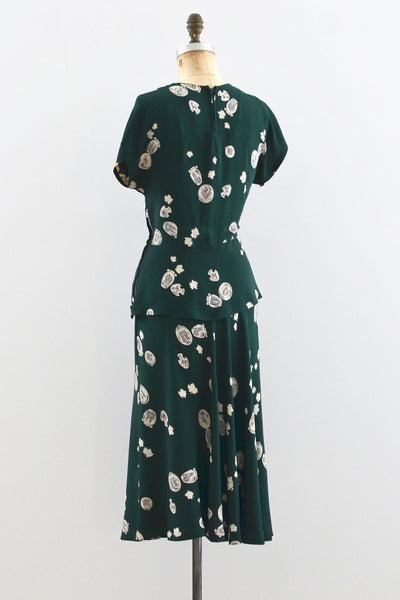 40s Cameo Print Dress