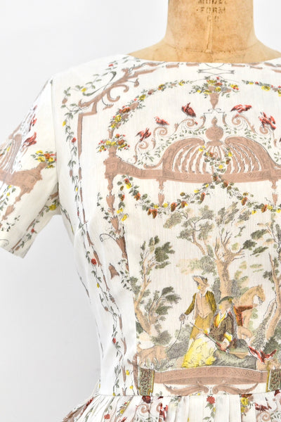 1950s Toile Print Dress