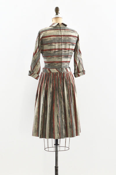 1950s Striped Dress / S