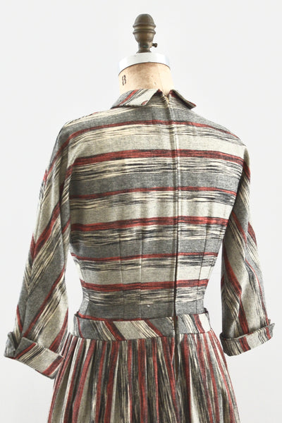 1950s Striped Dress / S