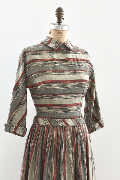 1950s Striped Dress / S