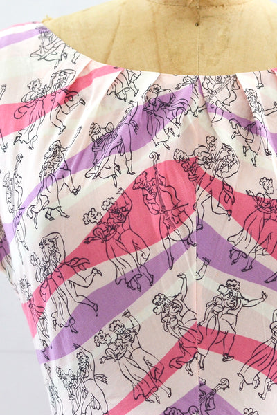 Jitterbug Print Dress / S