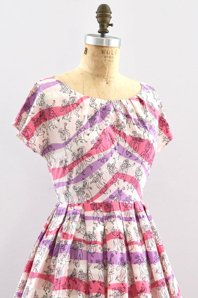 Jitterbug Print Dress / S