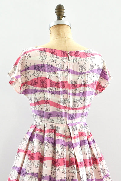 Jitterbug Print Dress / S