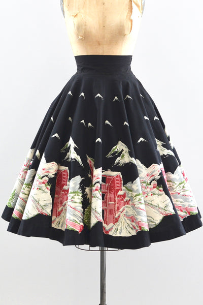 50s Alpine Print Skirt
