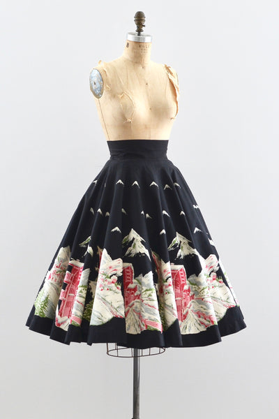 50s Alpine Print Skirt
