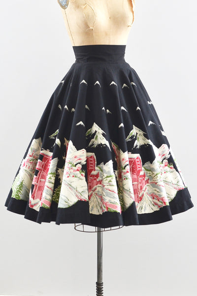 50s Alpine Print Skirt