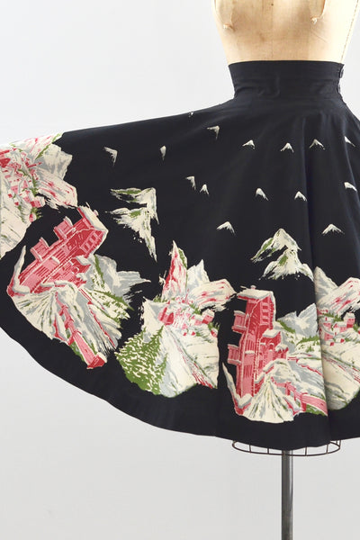 50s Alpine Print Skirt