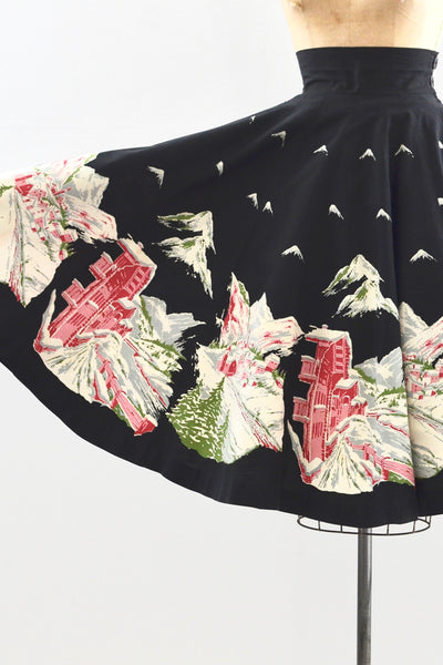 50s Alpine Print Skirt