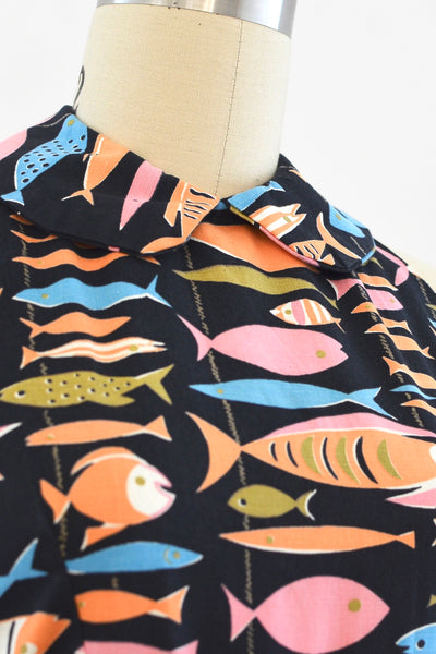 Novelty Fish Print Dress