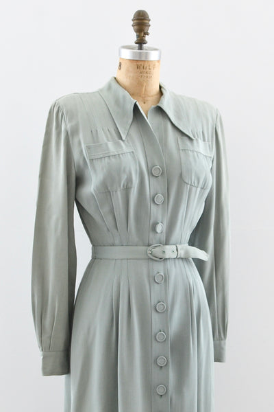 1940s Gabardine Dress