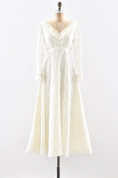 70s Courthouse Dress / M
