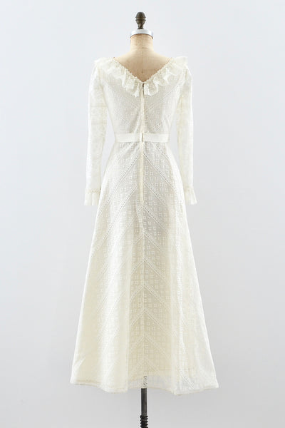 70s Courthouse Dress / M