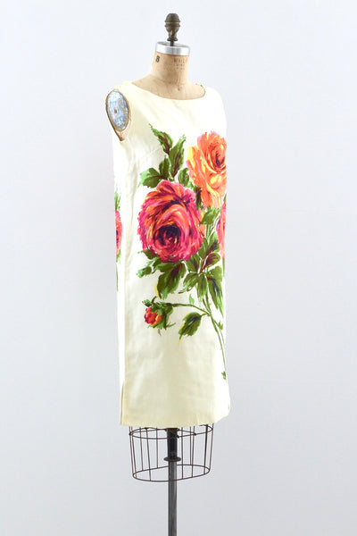 Rose Print Shift Dress