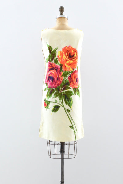 Rose Print Shift Dress