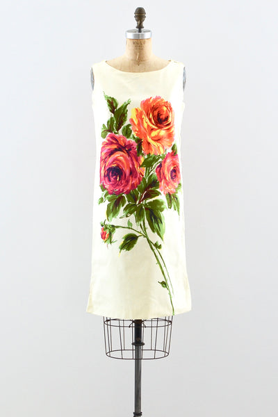 Rose Print Shift Dress