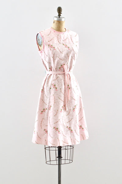 60s Embroidered Dress / M L