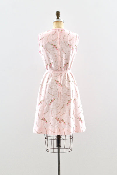 60s Embroidered Dress / M L