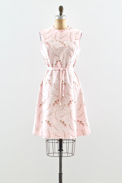 60s Embroidered Dress / M L