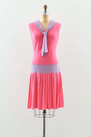 Pink Sailor Dress / S M