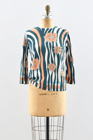 60s Printed Top / M