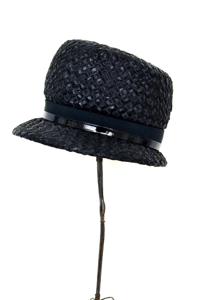 Black Straw Hat - Pickled Vintage
