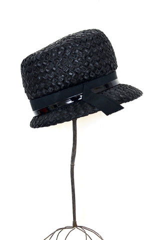 Black Straw Hat - Pickled Vintage