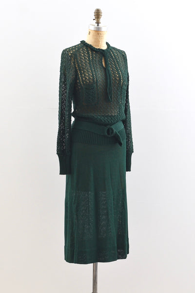1930s Forest Green Set