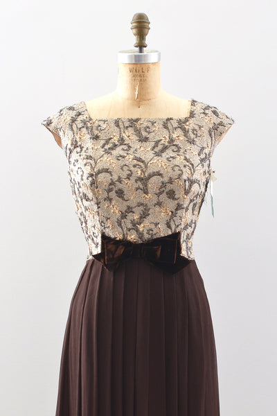 Vintage 1950s Chiffon Dress / S