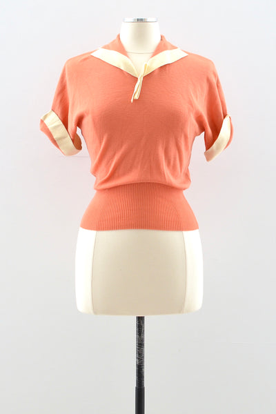50s Coral Sweater