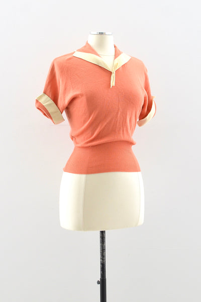 50s Coral Sweater