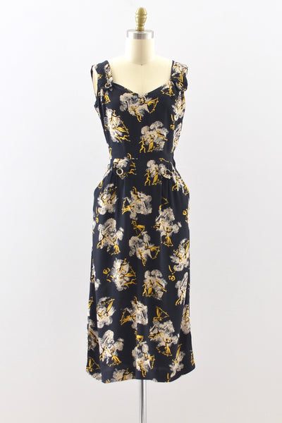 40s Novelty Print Dress