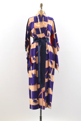 Grid Silk Kimono