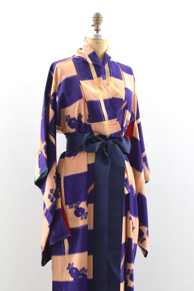 Grid Silk Kimono