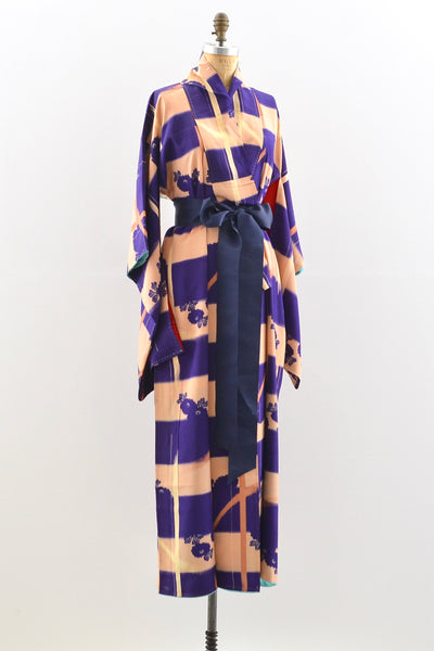 Grid Silk Kimono