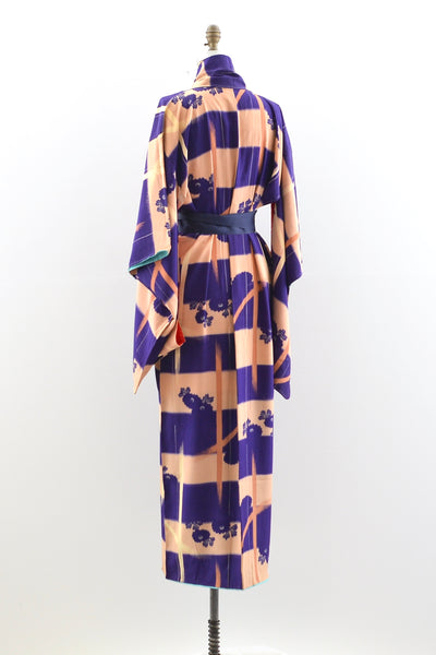 Grid Silk Kimono