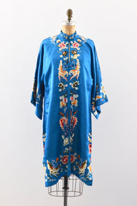 30s Embroidered  Silk Robe