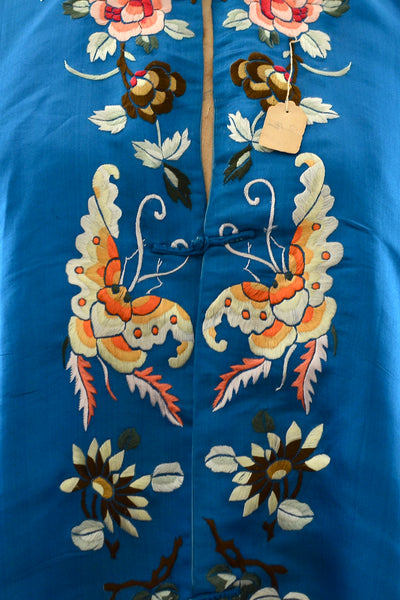 30s Embroidered  Silk Robe