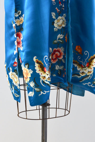 30s Embroidered  Silk Robe