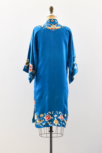 30s Embroidered  Silk Robe