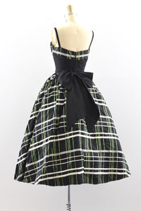 Cummerbund Plaid Dress / XS