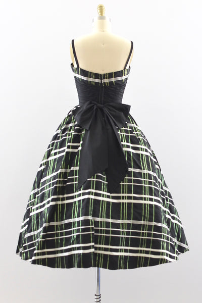 Cummerbund Plaid Dress / XS