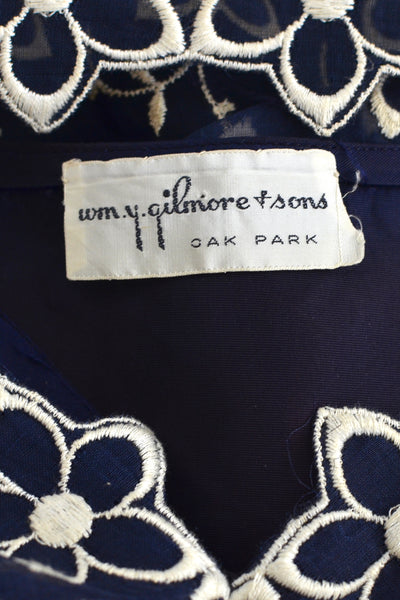 Navy Blue Embroidered Dress