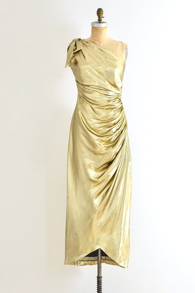 Gold Lame Dress - Pickled Vintage