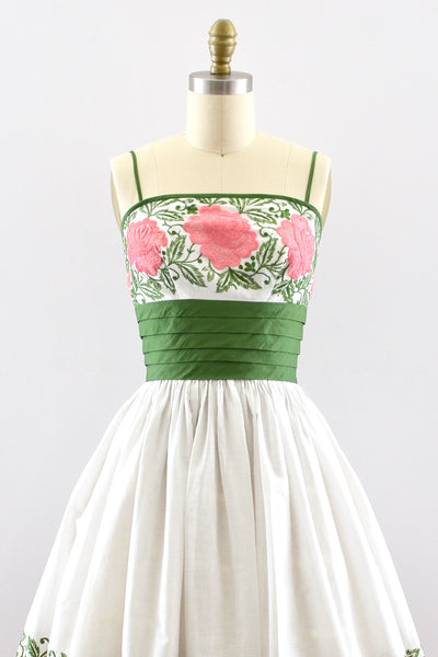 1950s Embroidered Dress