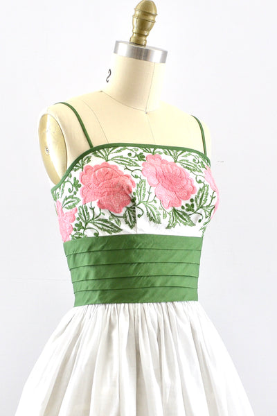 1950s Embroidered Dress