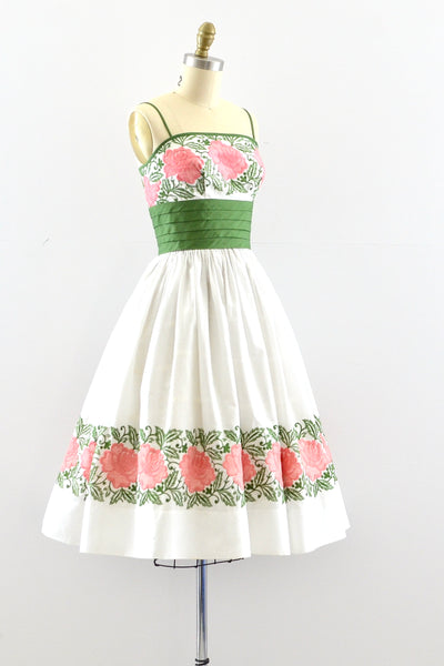 1950s Embroidered Dress