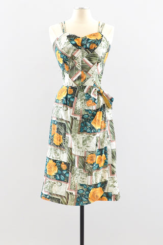 50s Sarong Dress / M