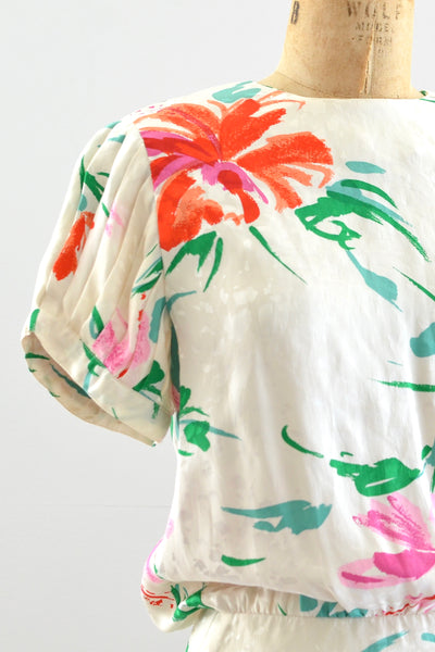 Pleated Sleeve Dress / S