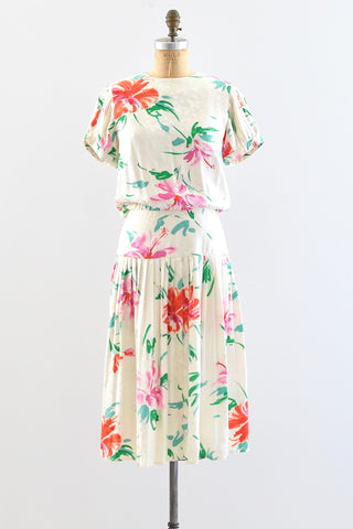Pleated Sleeve Dress / S